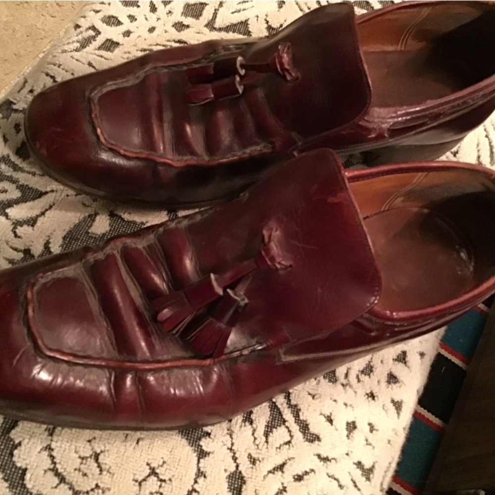Vintage mens leather dress shoes sz 9.5